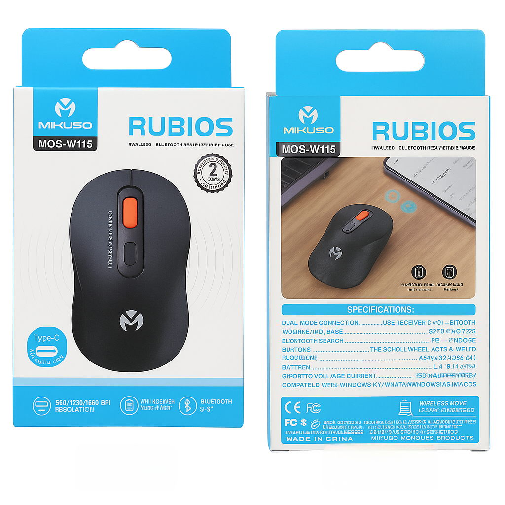 فأرة بلوتوث ولاسلكية Mikuso MOS-W115