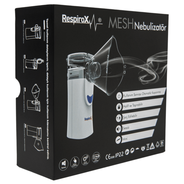 جهاز نيبولايزر، Mesh Nebulizer، جهاز تبخير محمول، جهاز استنشاق، جهاز رذاذ طبي، Nebulizer للأطفال، جهاز تنفس منزلي، RespirOX UN100