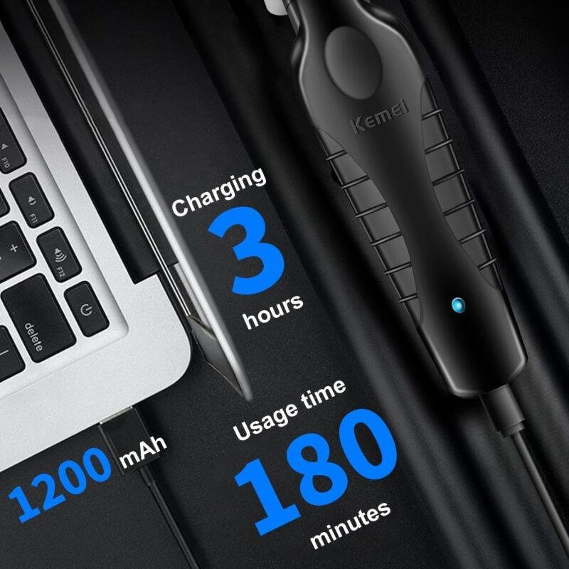 Kemei 2299, ماكينة حلاقة كهربائية, ماكينة حلاقة بدون سلك, ماكينة تهذيب اللحية, T-blade trimmer, DLC blade, ماكينة حلاقة احترافية, USB-C shaver, ماكينة حلاقة للجسم, حلاقة الشعر, حلاقة اللحية, ماكينة حلاقة صامتة, ماكينة حلاقة سهلة الاستخدام, trimmer for men, cordless hair clipper, professional trimmer, ماكينة حلاقة 7500 RPM