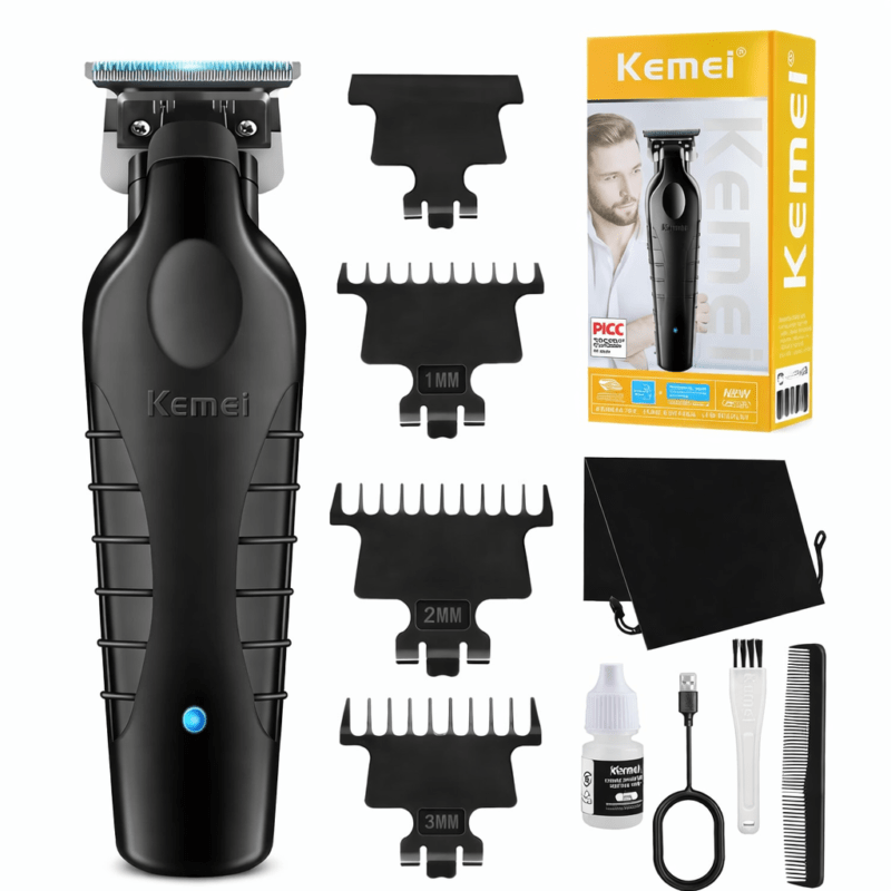 Kemei 2299, ماكينة حلاقة كهربائية, ماكينة حلاقة بدون سلك, ماكينة تهذيب اللحية, T-blade trimmer, DLC blade, ماكينة حلاقة احترافية, USB-C shaver, ماكينة حلاقة للجسم, حلاقة الشعر, حلاقة اللحية, ماكينة حلاقة صامتة, ماكينة حلاقة سهلة الاستخدام, trimmer for men, cordless hair clipper, professional trimmer, ماكينة حلاقة 7500 RPM