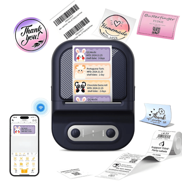 طابعة ملصقات صغيرة, طابعة ملصقات محمولة, mini portable label printer, طابعة باركود ميني, طابعة بلوتوث حرارية, طابعة لاسلكية صغيرة, جهاز طباعة ستيكرات محمول, طابعة JBQ Pinnacle, طابعة الجيب, متجر تكنوفا, تسعير المنتجات المحمولة.